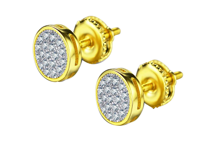 Gold Plated Micro Pave Stud Earrings